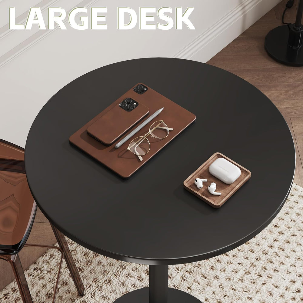 Flamaker Round Bistro Pub Table Modern Style Metal Base MDF Top Cocktail Bar ...