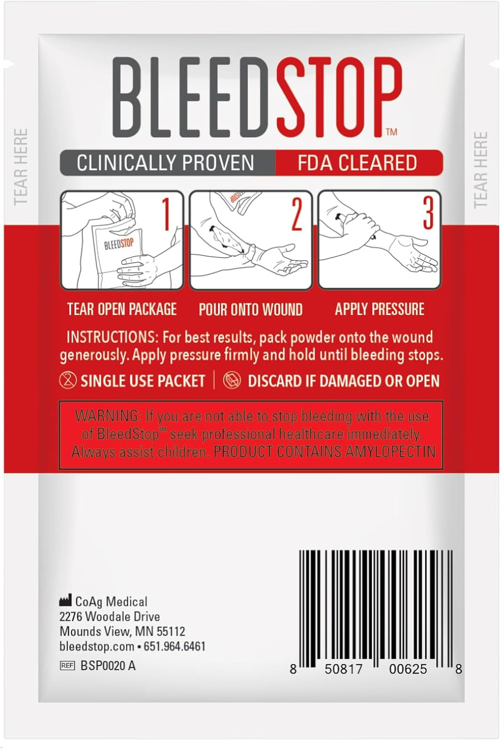 BleedStop™ First Aid Powder for Blood Clotting, Trauma Kit, Blood Thinner Pat...