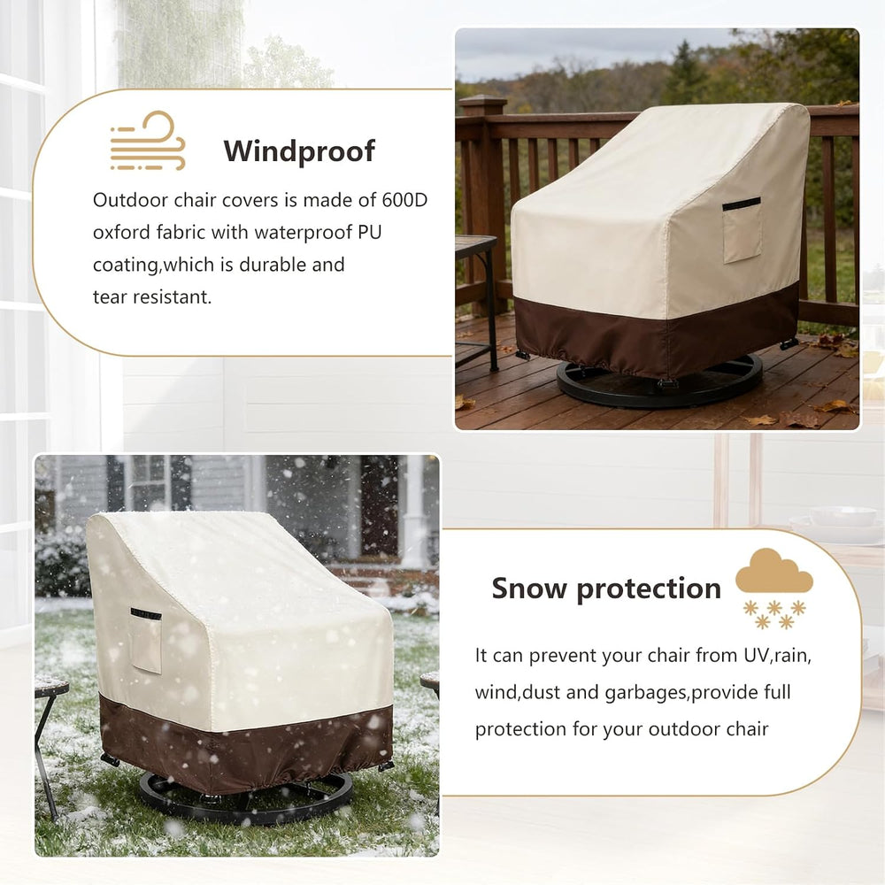 Waterproof Patio Chair Covers 2 Pack, 33" W x 35" D x 38.5" H