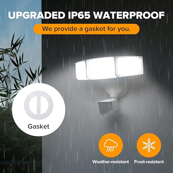 LUTEC 72W 7500LM LED Security Lights Motion Sensor Light Outdoor, 5000K Dayli...