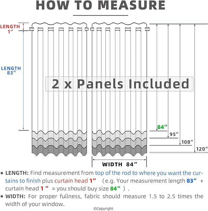 Water Proof Outside Curtains with Grommet Top for Porch, W84 x L84 Thermal In...