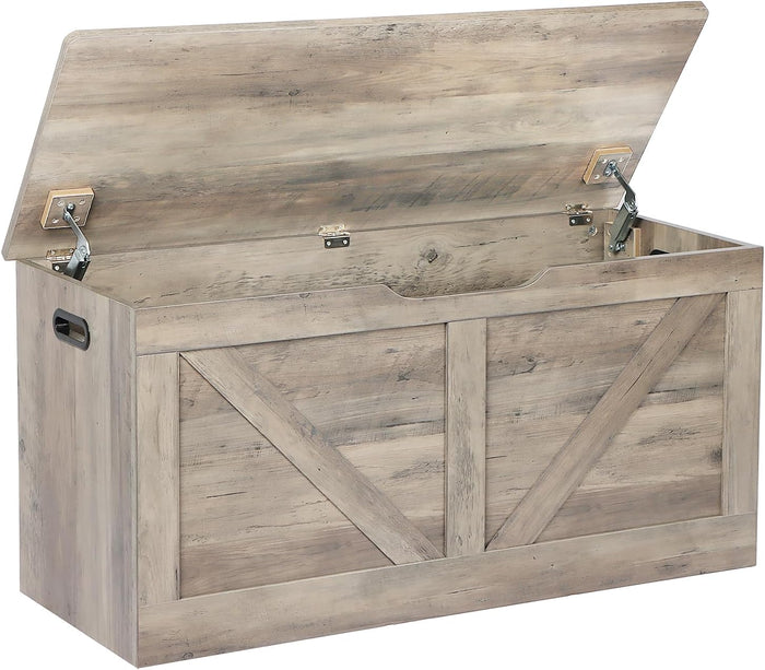 Timberer 39.4" Storage Chest, Wooden Storage Bench, Large Storage Trunk