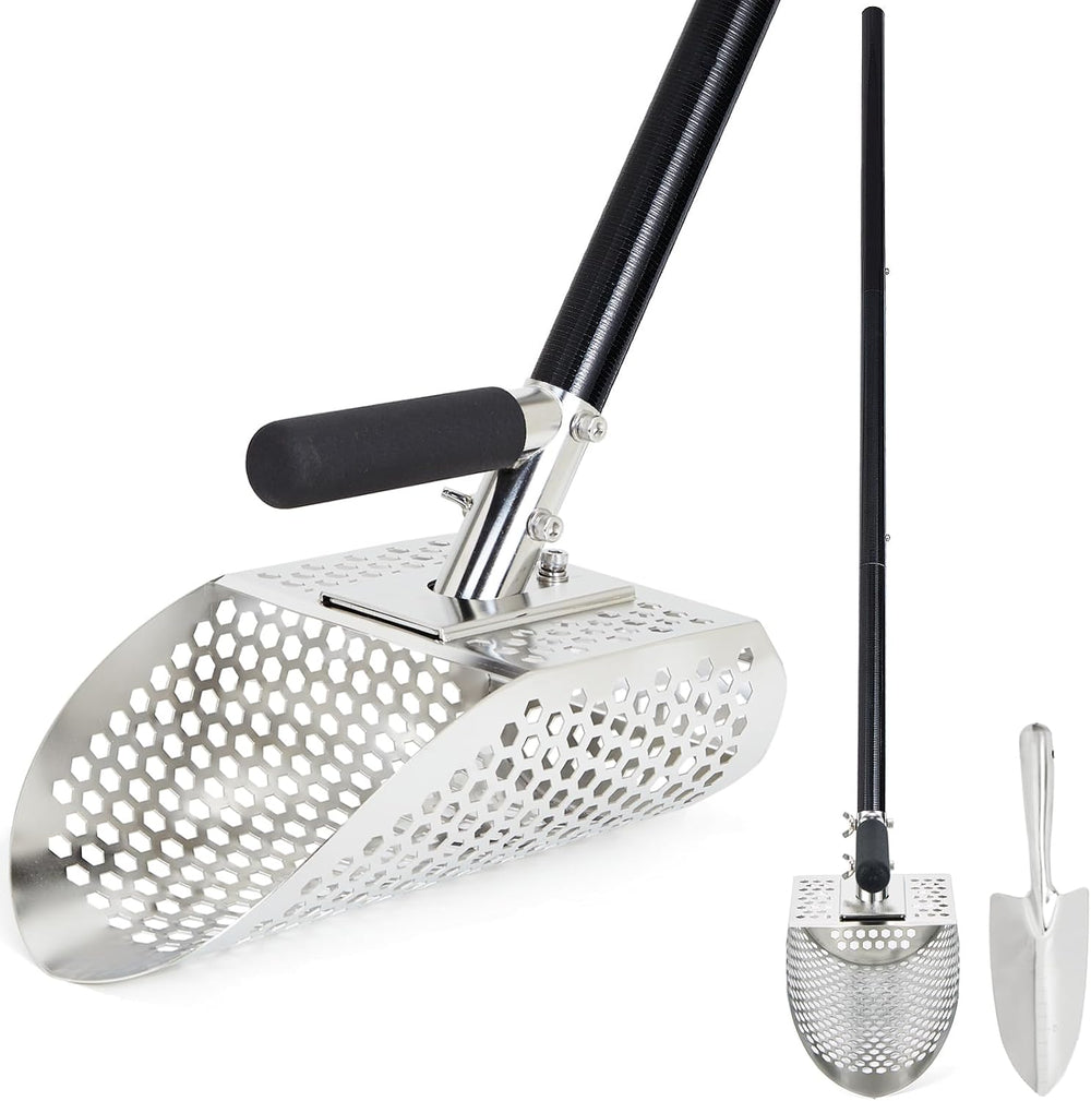 Sand Scoop for Metal Detecting, Metal Detector Scoop with Long Fiberglass Han...