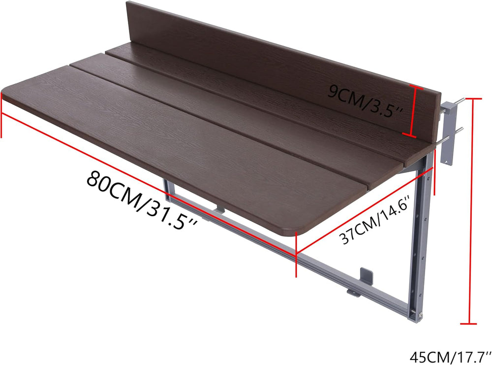 Foldable Balcony Bar Table for Railings, Folding Hanging Deck Rail Table for ...