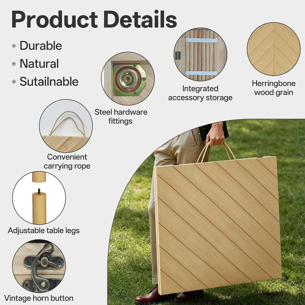 Picnic Table, Portable Folding Table (60"x30")