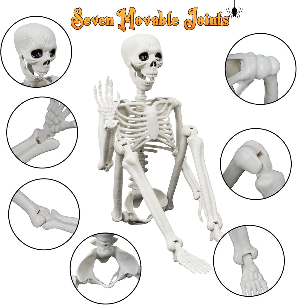 Lighted Human & Cat Skeleton Halloween Decorations Outdoor/Indoor
