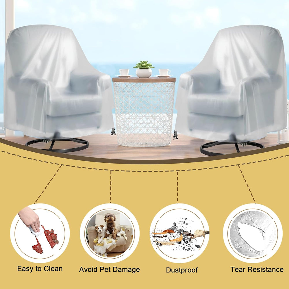Frosted PVC Outdoor Swivel Lounge Chair Cover – Soft, Waterproof, Semi-Transp...