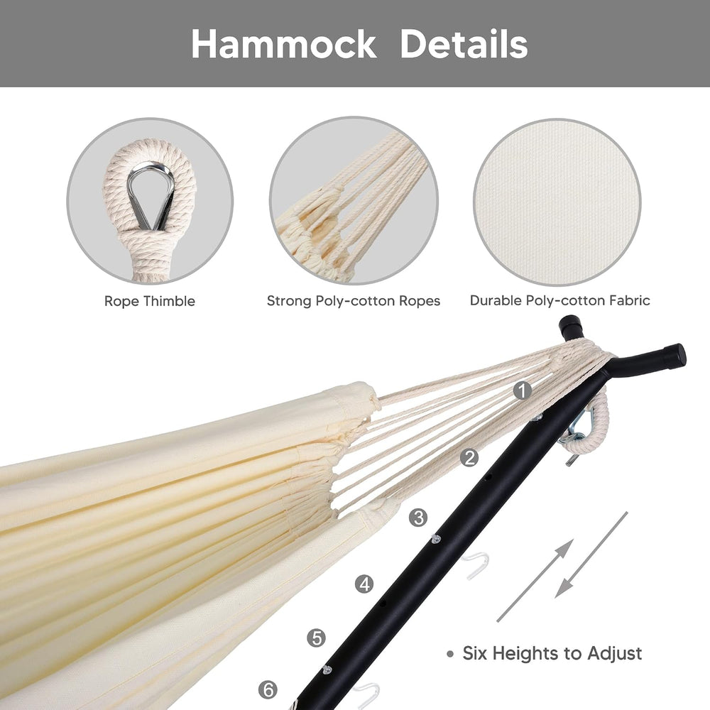 SUNCREAT 2-in-1 Hammocks Convertible Portable Hammock with Stand, Natural