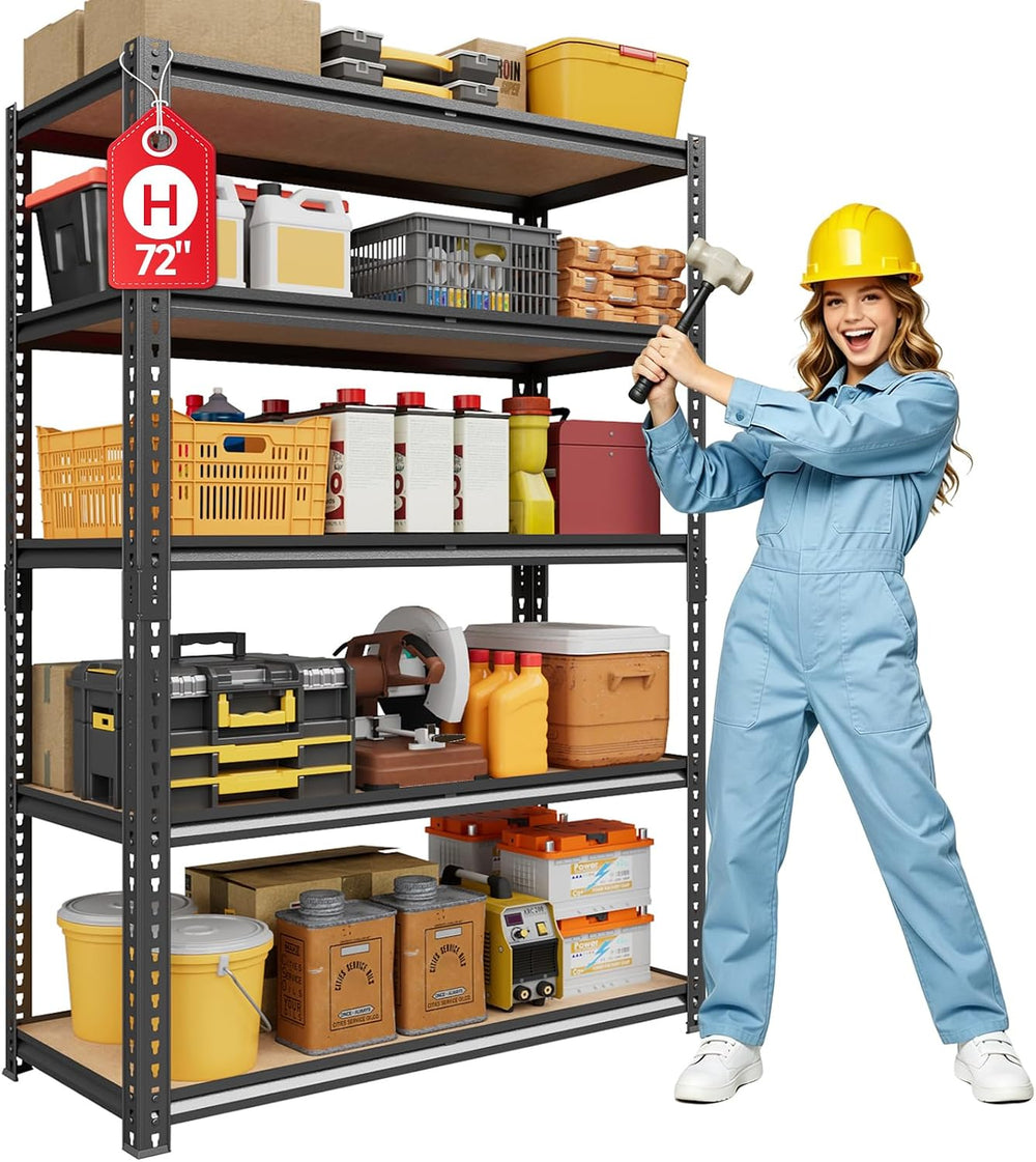 71.9" H Garage Shelves,Garage Storage Shelves Heavy Duty,Heavy Duty Gara...