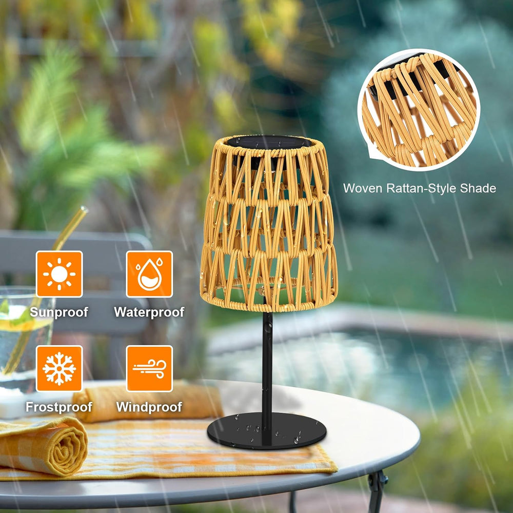 2pcs Outdoor Table Lamp: Rechargeable LED Solar Lantern for Garden Yard, Wate...