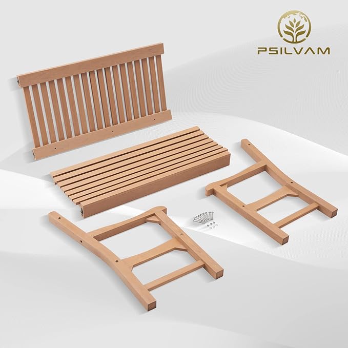 Psilvam 2-Person Poly Lumber Outdoor Bench with 700 Lbs Weight Capacity – Wea...