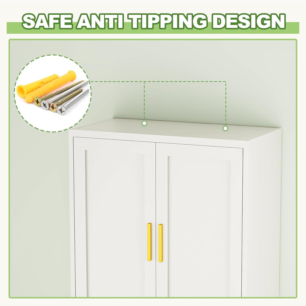 71" Tall Pantry Cabinet, Metal Kitchen Pantry Storage Cabinet with 2 Doors