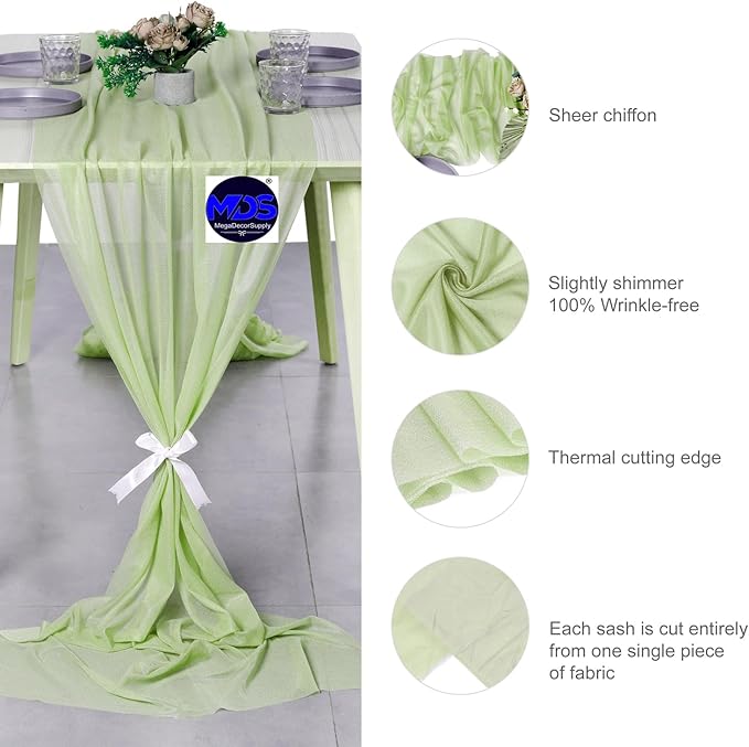 MDS Halloween Chiffon Table Runner - 12 Pack, 29 x 170 Inches, 14ft Each - Sh...