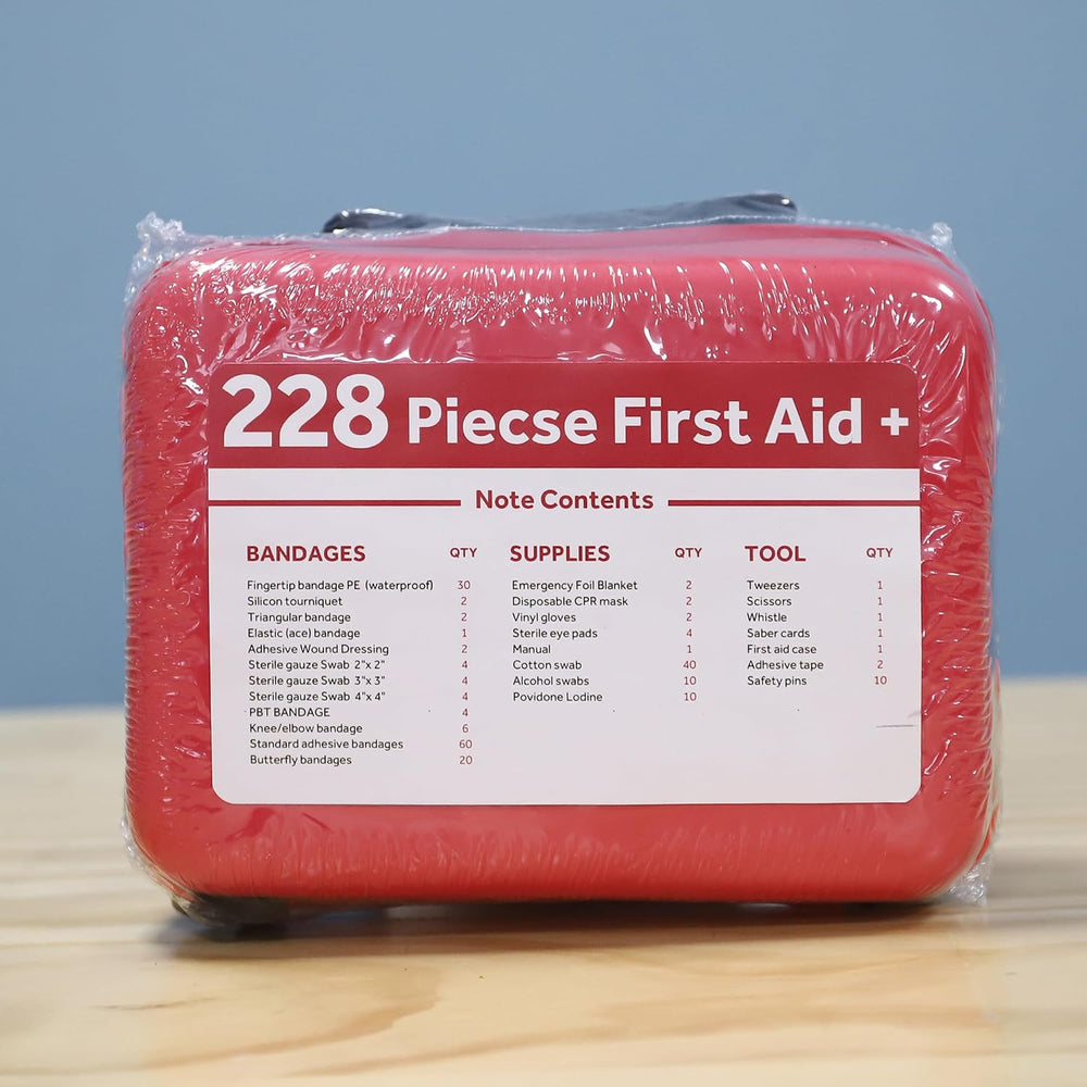 Compact First Aid Kit (228pcs) Designed for Family Emergency Care. Waterproof...