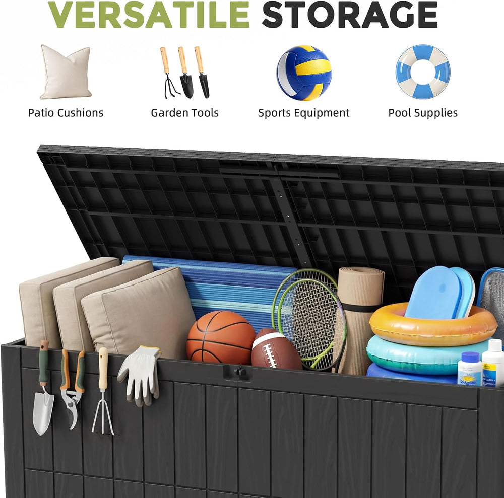 UDPATIO 100 Gallon Deck Box, Waterproof Resin Outdoor Storage Box for Patio