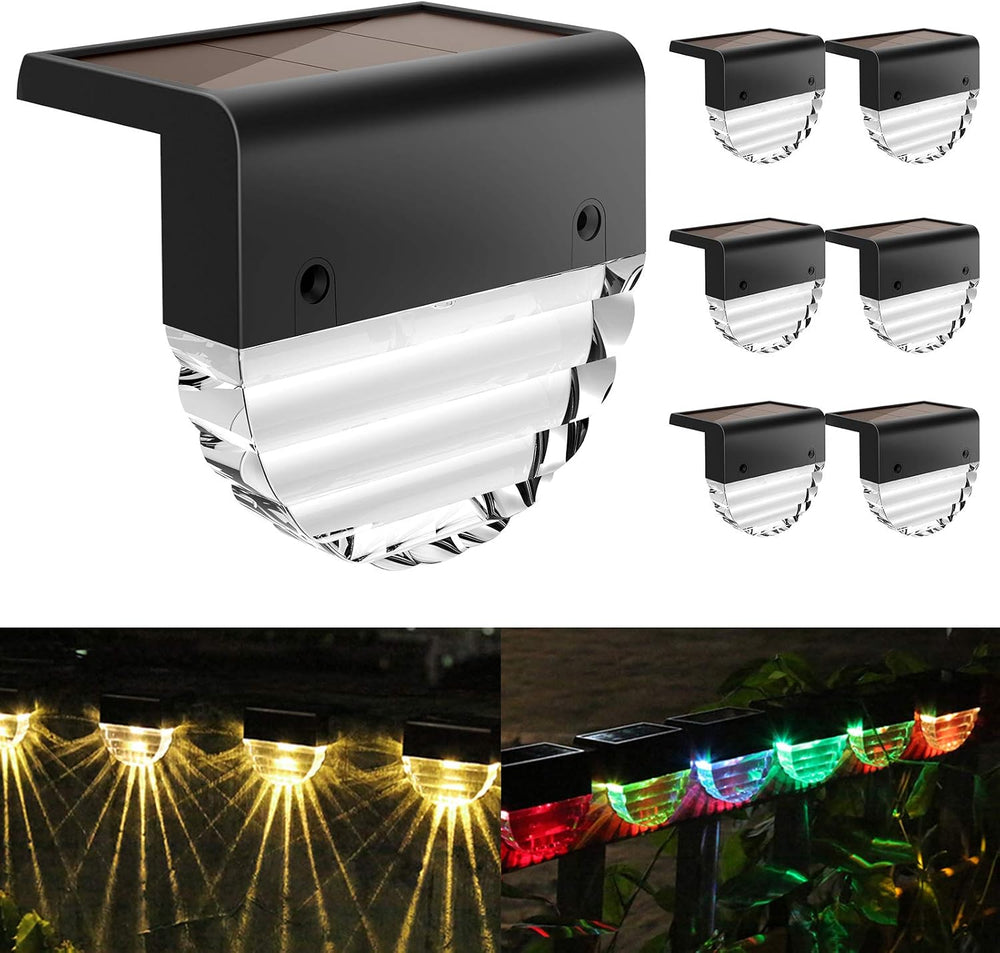 Melunar Solar Deck Lights, 6 Pack Waterproof LED Solar Step Light Outdoor, Fe...