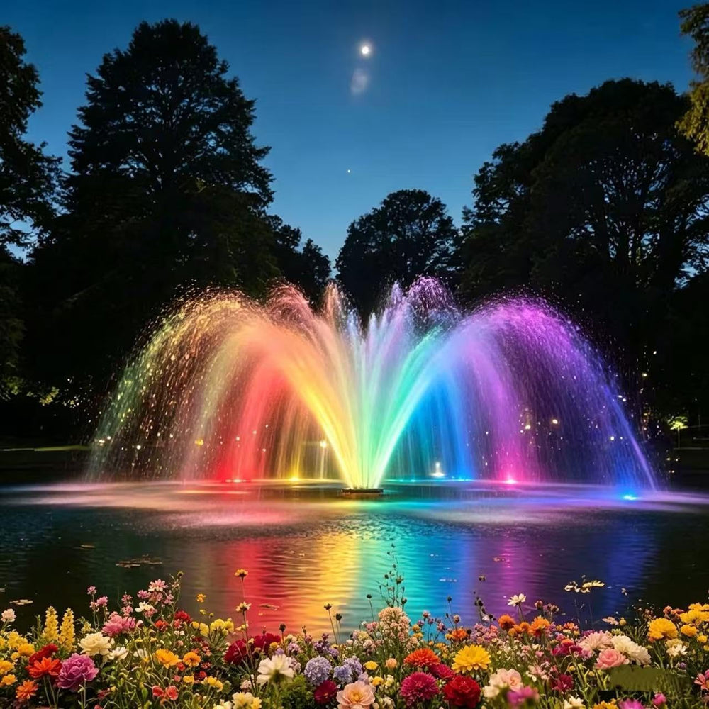 Pond Fountain Aerator,Pond Aerator,with Dynamic LED RGB Lighting Adjustable M...
