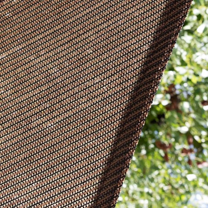Amgo 18' x 18' x 18' Brown Triangle Sun Shade Sail UPF50+ Canopy ...