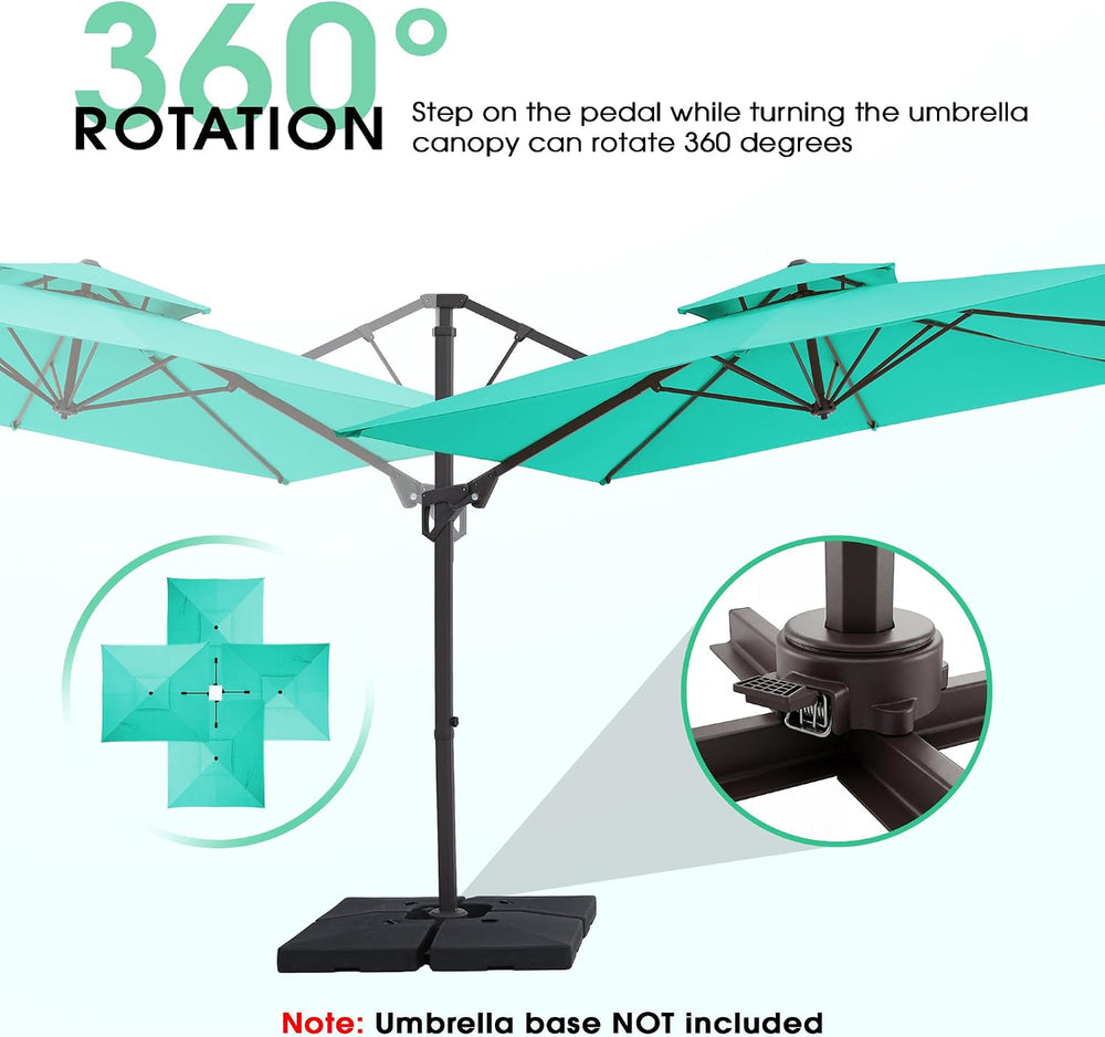 JEAREY 10x10 ft 2-Tier Cantilever Patio Umbrella, Outdoor Offset Umbrella