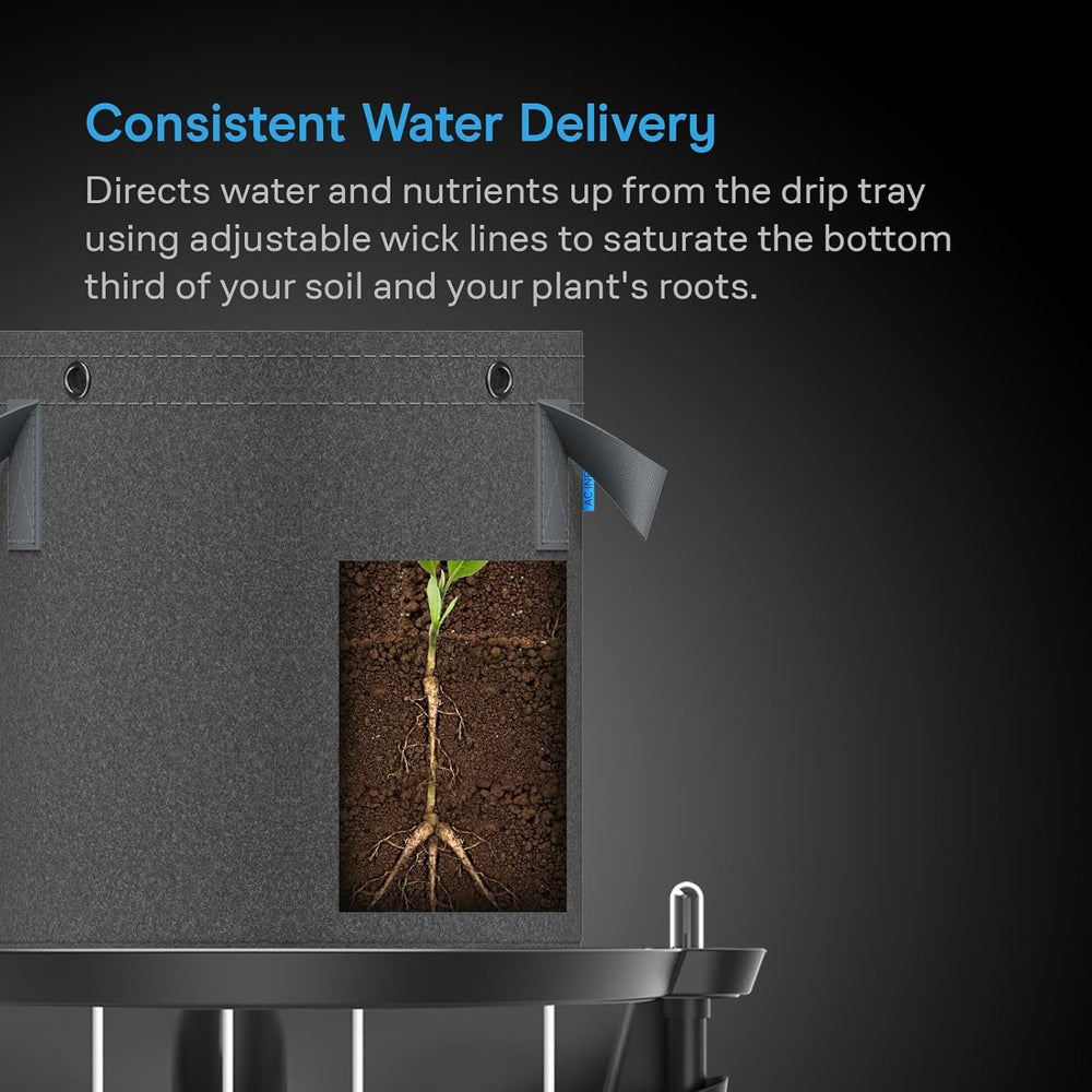 AC Infinity Self-Watering Fabric Pot Base, Auto-Irrigation, 4-Pack