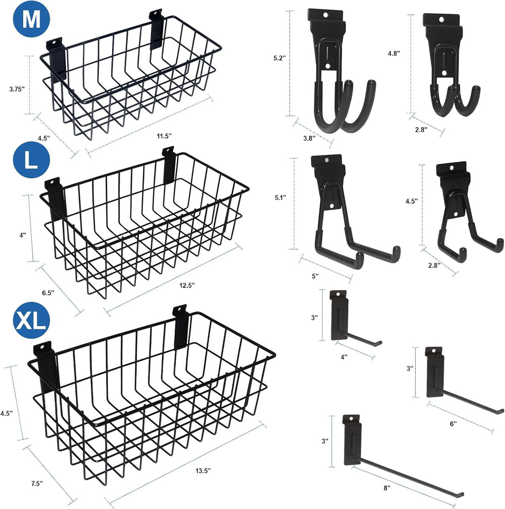 NeatiEase 29 PCS Slatwall Accessories Kit for Garage Rooms Shops Storage, Sla...