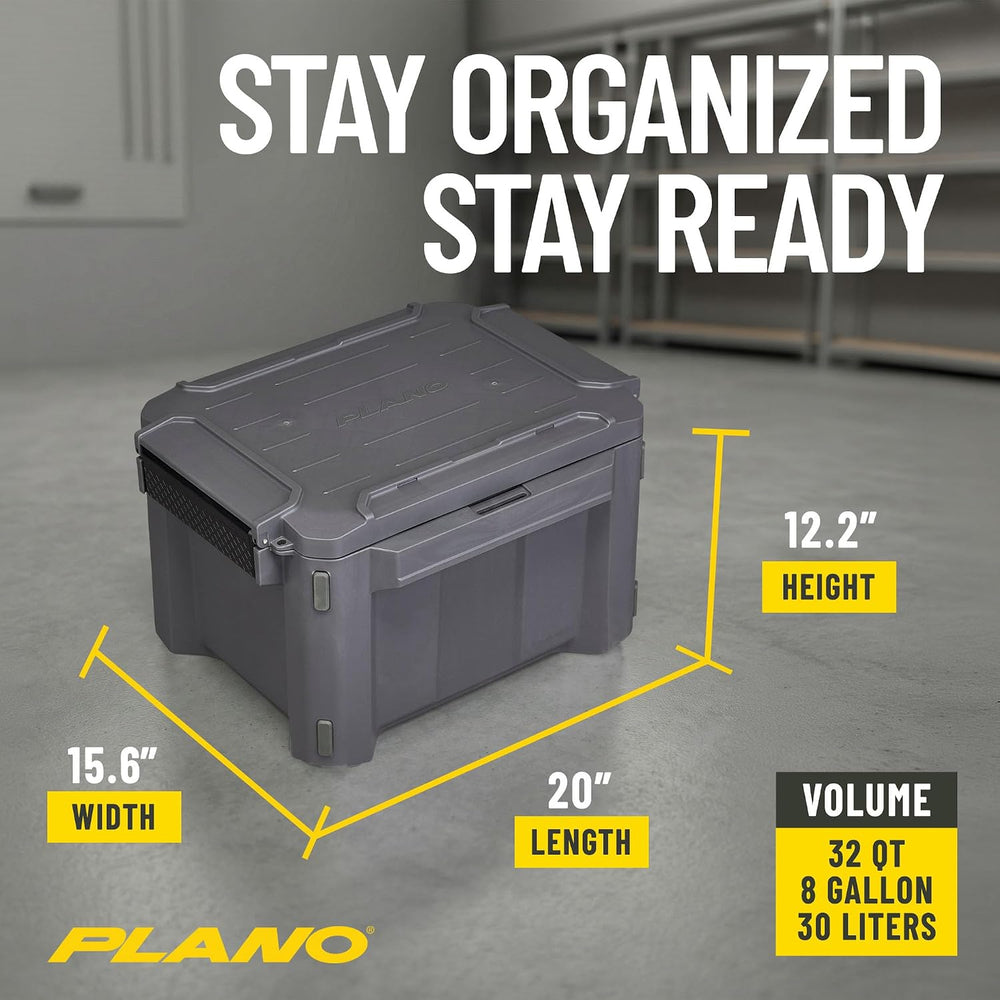 Plano GoNow Storage Trunk, Small, Charcoal, Season-Proof Stackable Gear Box w...