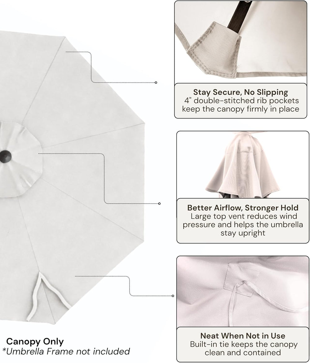 Formosa Covers Replacement Umbrella Canopy for 11ft 8 Rib Hanging Offset Cant...