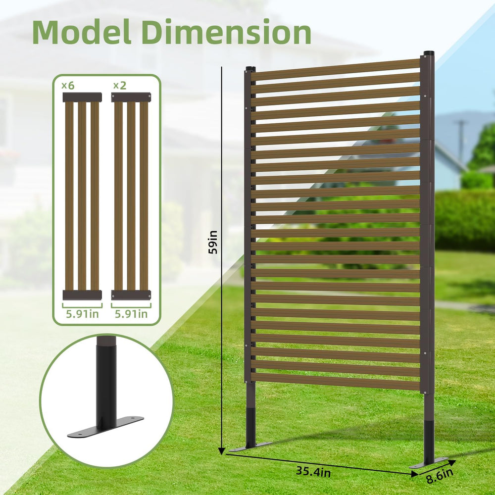 Privacy Screen with Base Feet for Outside,3ft W x 5ft H