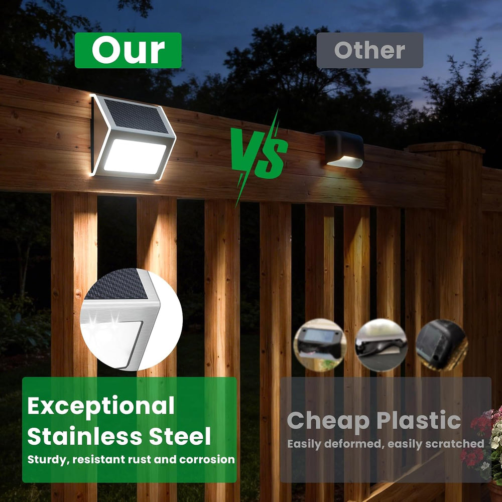 JSOT Solar Deck Lights Perfect for Fence, Step, Stair Decor-Cool White-12P