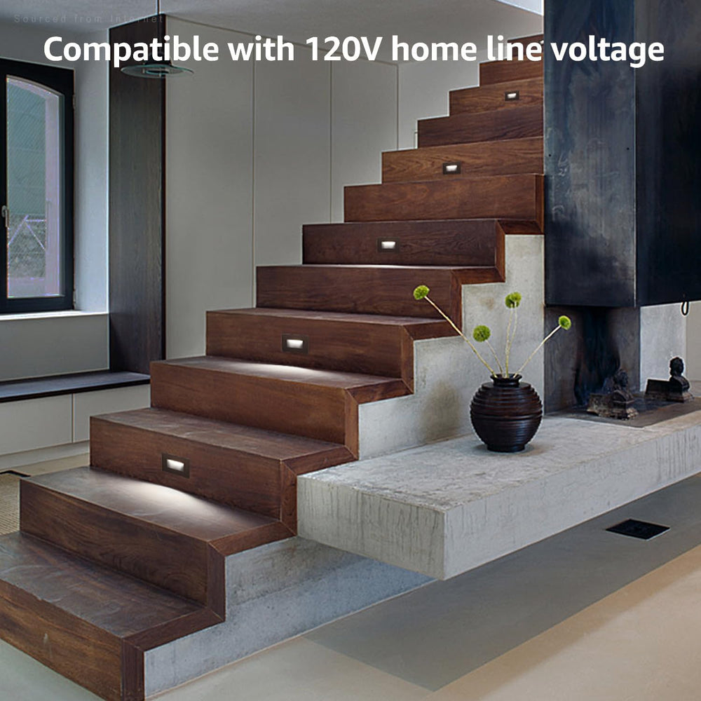 LEONLITE 6-Pack 5CCT 120V LED Step Lights, Horizontal, Oil Rubbed Bronze