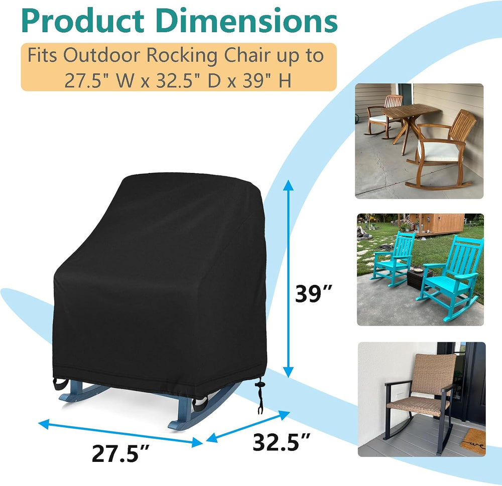 Oslimea Patio Rocking Chair Cover 2Pack, 27.5"W x 32.5"D x 39"...