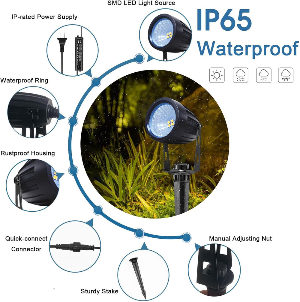 Low Voltage Landscape Lighting 6 Pack, 12V LED Outdoor Landscape Spotlights O...
