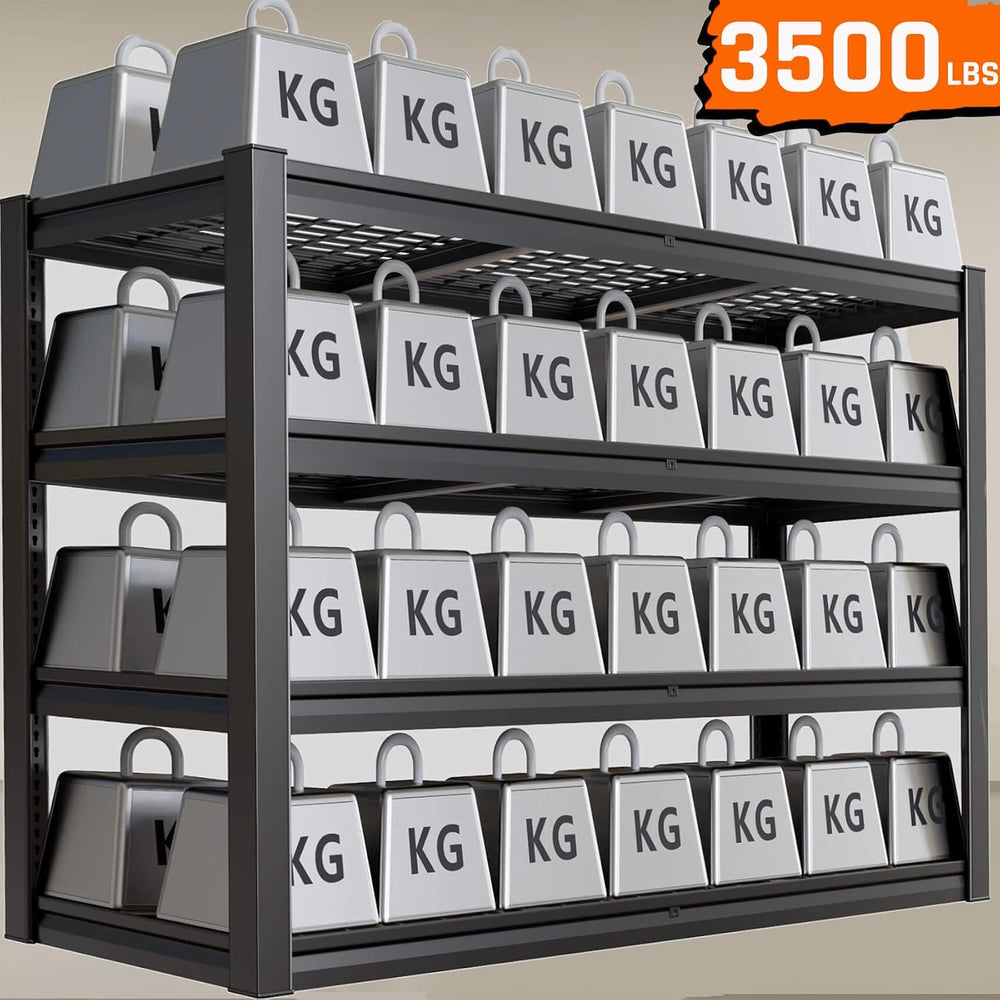 36" D Storage Shelves, 68" W Garage Shelving Heavy Duty Metal Adjus...