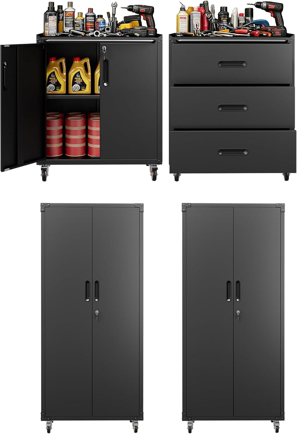 Garage Cabinet System | Heavy Duty Steel All-in-One Modular Garage Cabinet Se...