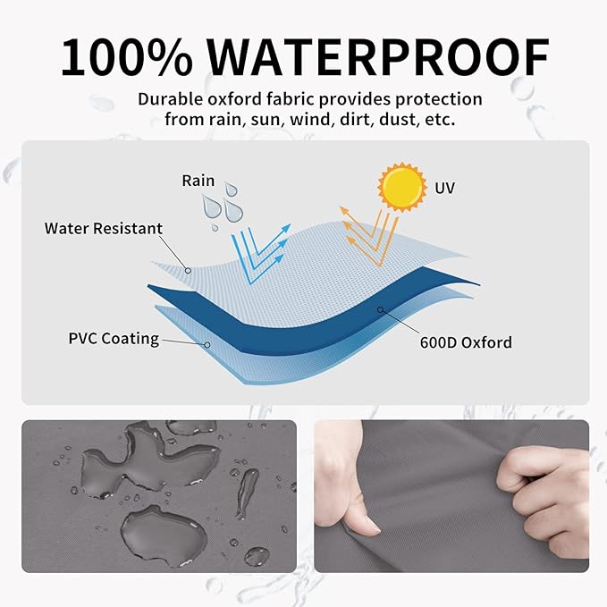 Easy-Going Heavy Duty 600D Outdoor Daybed Cover 75 Inch UV Resistant Patio Ro...