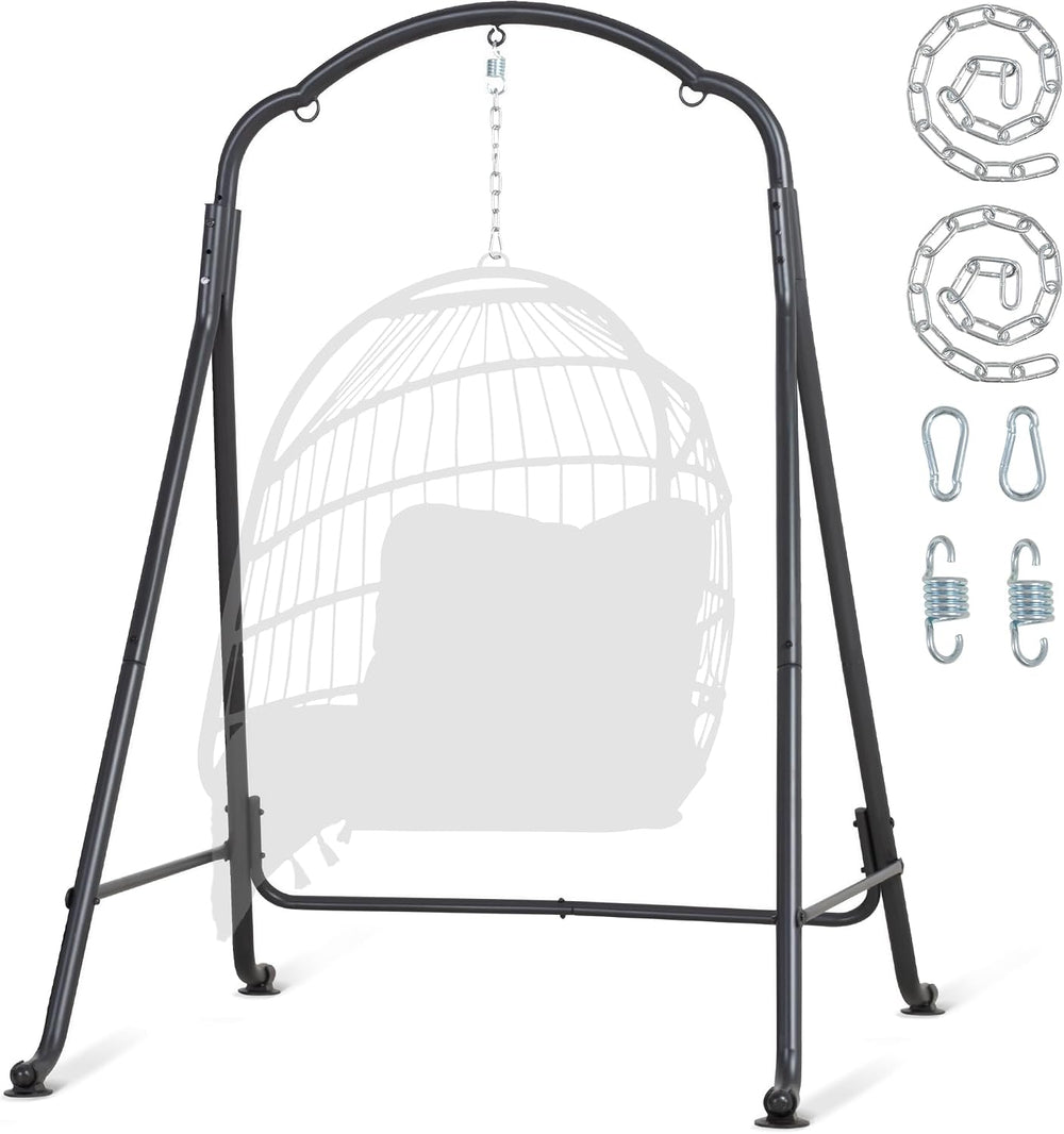 SUNCREAT Hammock Chair Stand, Heavy-Duty Steel Swing Stand, Patented, Black