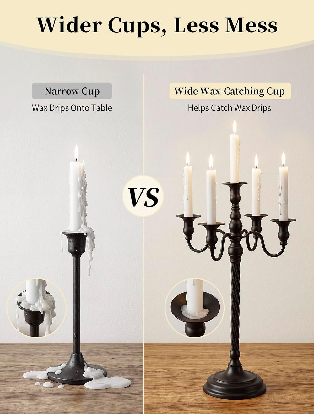 Romadedi Black Halloween Candle Holder: 22-Inch Tall Candelabra