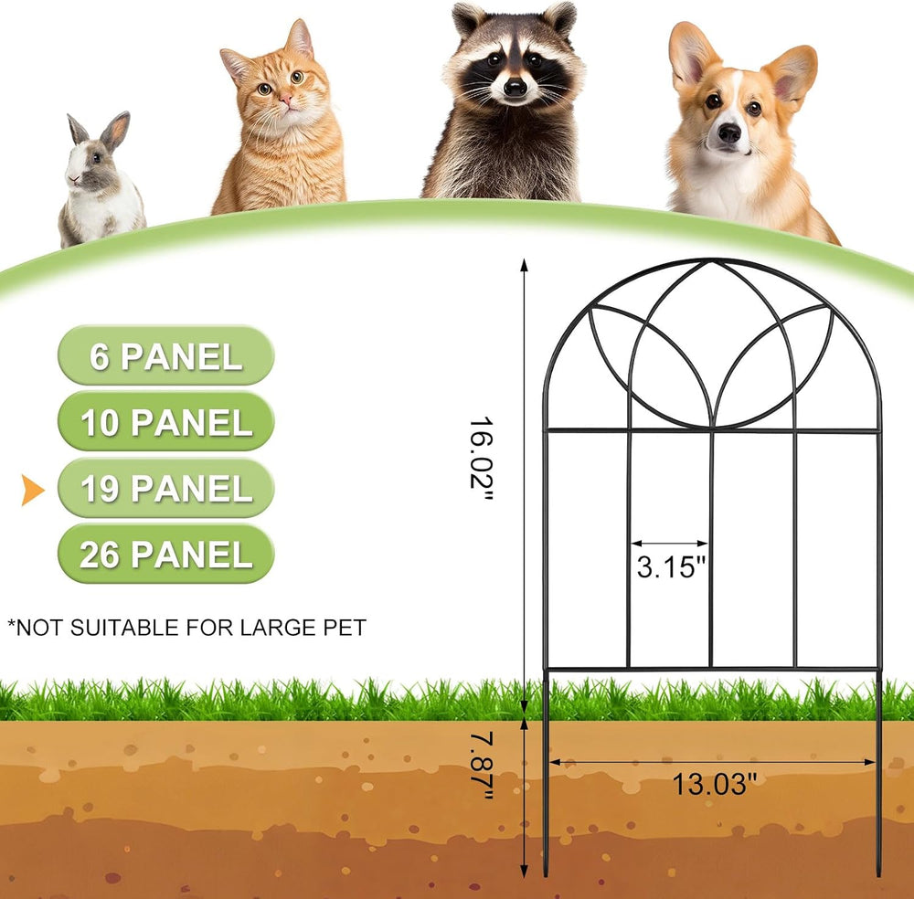 Small Garden Fence 24in(H) x20ft(L), Decorative Fencing 19 Pack