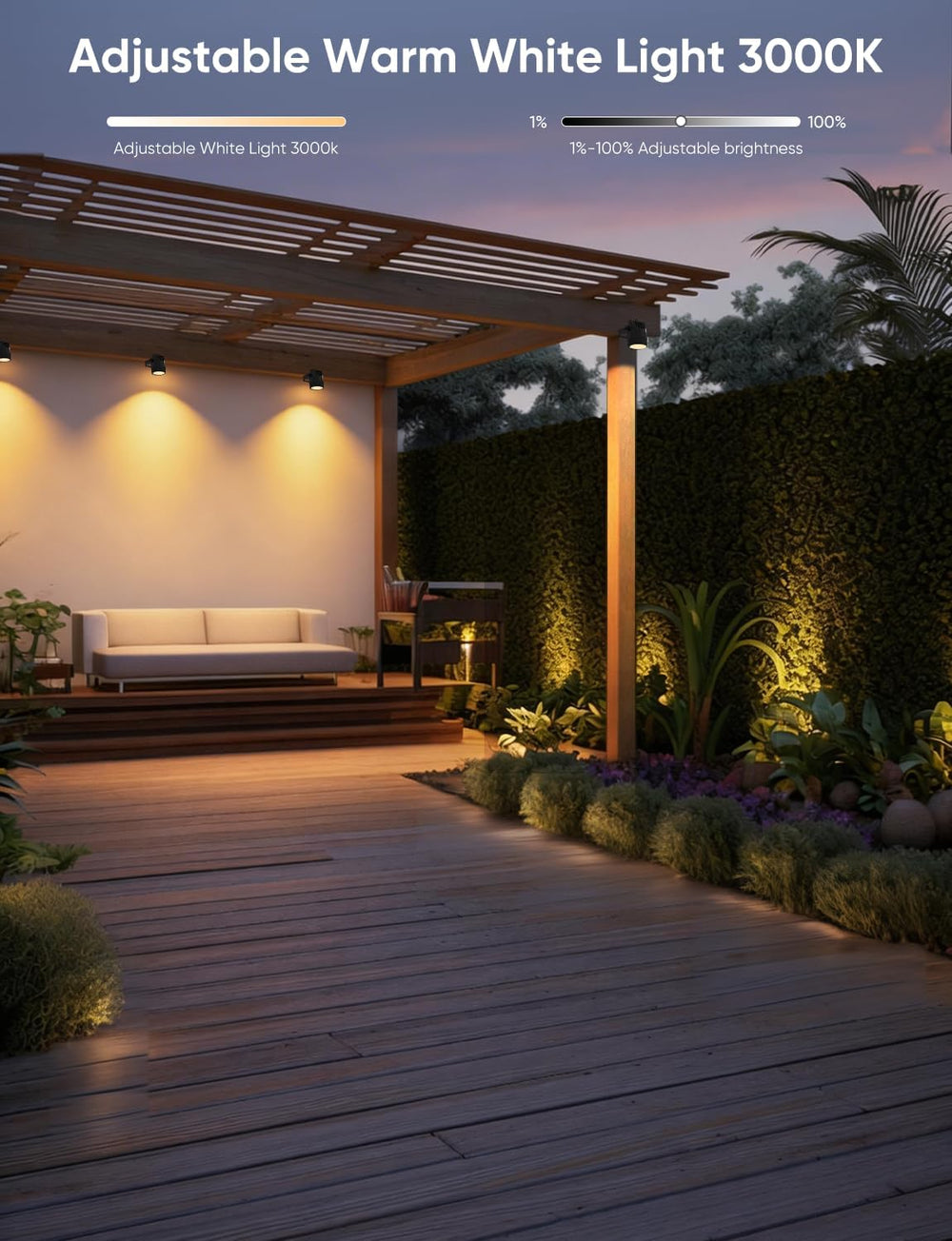 APPECK Landscape Lighting, RGBW Spotlights with APP Control,8 Pack