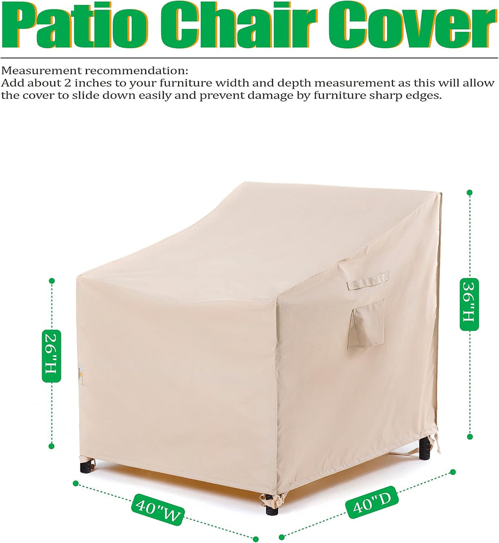 F&J Outdoors Patio Chair Covers, Beige, 40" W x 40" D x 36"...