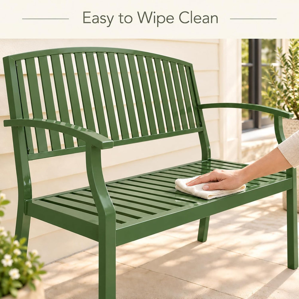 52'' Outdoor Garden Bench for 2, Aluminum Patio Bench
