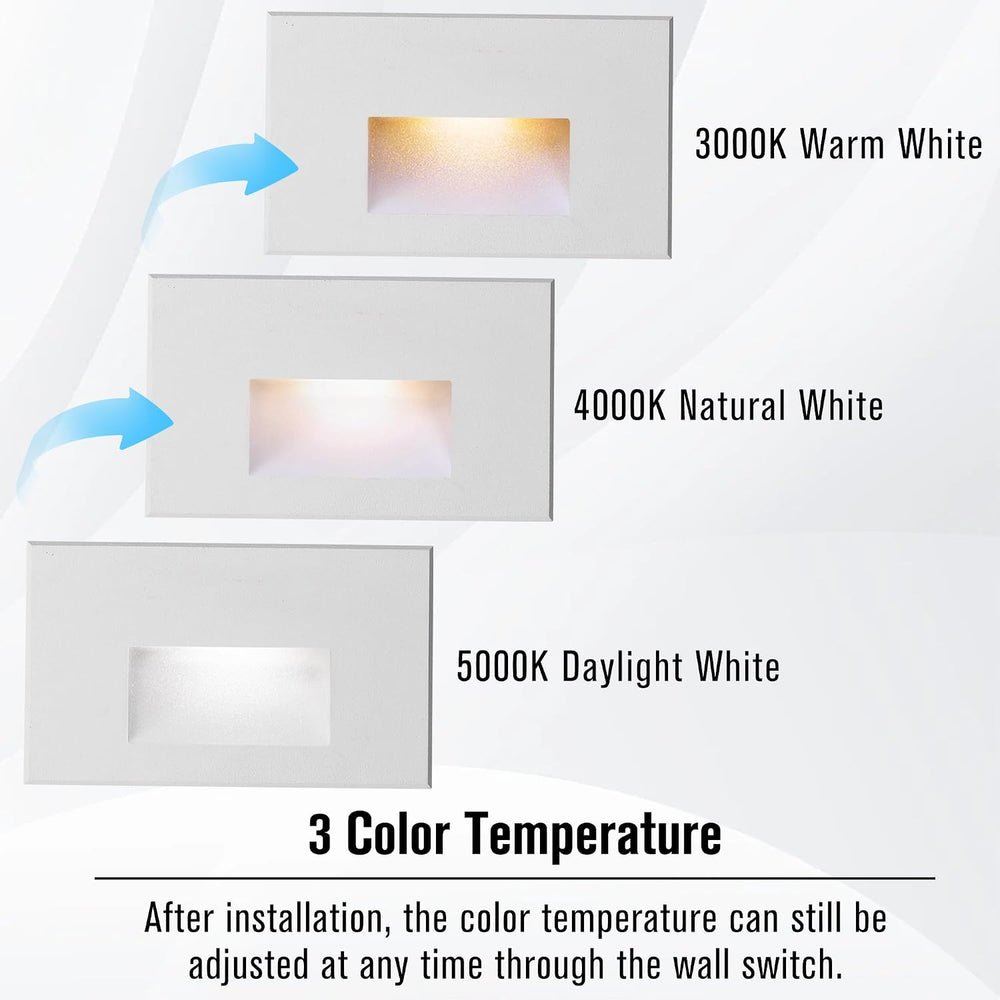 Step Lights Outdoor Indoor Stair Lights 120V Dimmable 3CCT 4W 3PACK