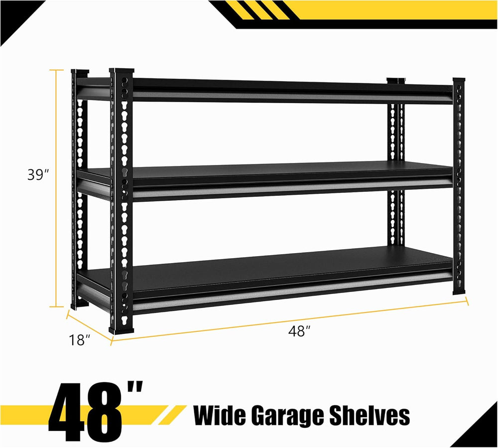Metal Garage Shelving Heavy Duty,1530LBS Loads Garage Storage Shelves, 48”W 3...