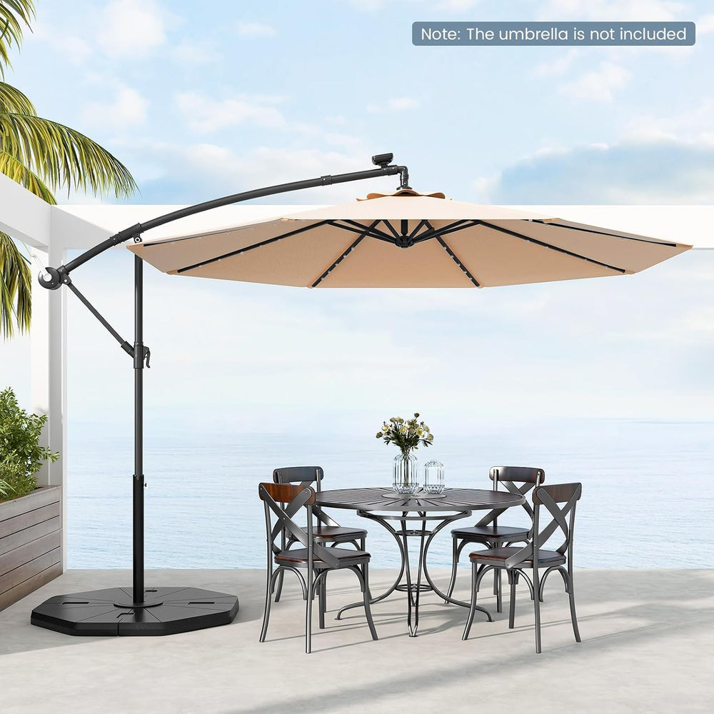Tangkula 4-Piece Patio Umbrella Base, 208 lbs Heavy Duty Offset Cantilever Um...