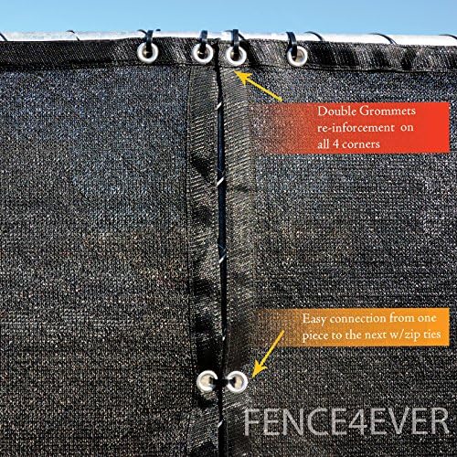 8'x50' 8ft Tall 3rd Gen Black Fence Privacy Screen Windscreen Shade C...