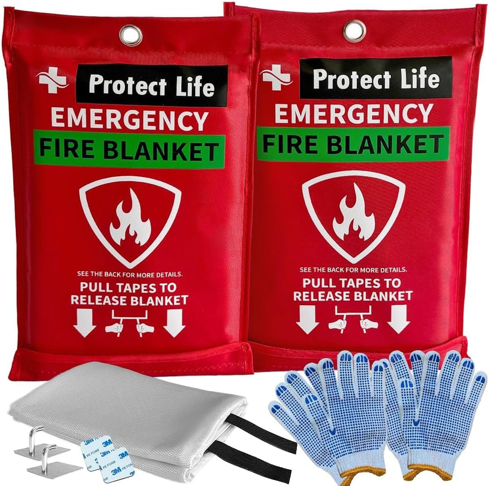 Protect Life Saving Emergency Fire Blankets 2 Pack - 40"x40", Fire ...