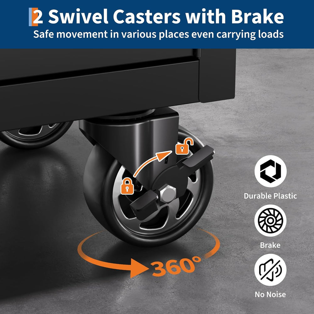 60 Inch Rolling Tool Chest Workbench, 10 Drawer Tool Box with Pegboard & ...