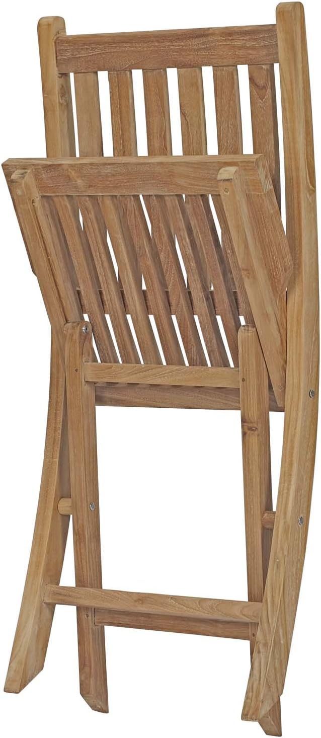 Modway EEI-2702-NAT Marina Premium Grade A Teak Wood Outdoor Patio Folding Ch...
