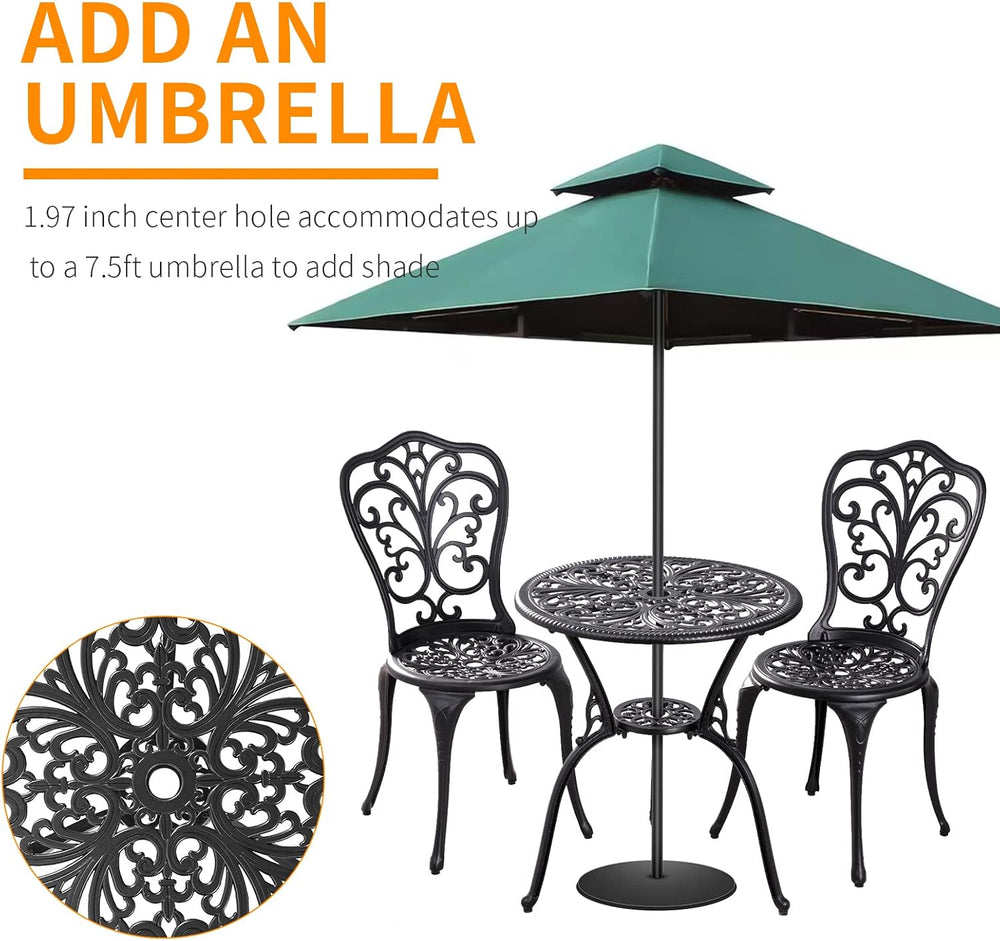 Patio Bistro Set 3 Piece Outdoor,Cast Aluminum Outdoor Bistro Table and Chair...