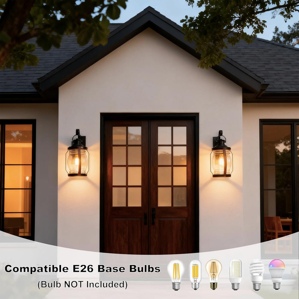 Outdoor Wall Lantern Lights, Black Exterior Wall Sconce Garage Light Fixtures...
